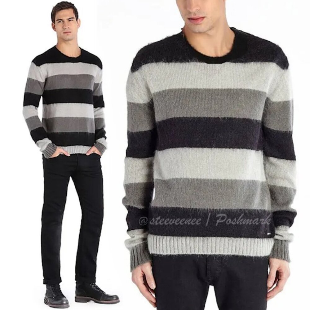 Diesel K-Bala Striped Mohair Blend Sweater